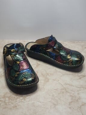 Alegria  Multi-Color Leather Clog Mule - Women Size 40